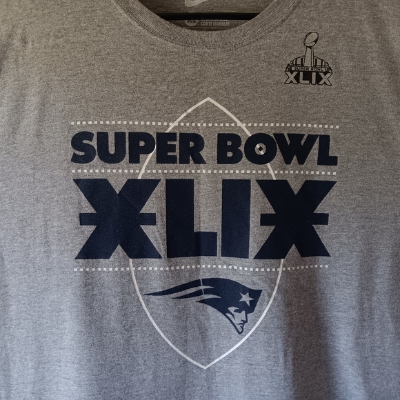 Nike New England Patriots superbowl XLIX men's gray short-sleeve t-shirt size XL - Picture 3 of 9
